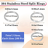 600Pcs 3 Styles 304 Stainless Steel Split Rings STAS-SP0001-64-2