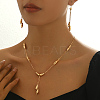 Vintage Teardrop Brass Earrings & Necklaces Sets for Women VA8501-4