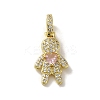 Rack Plating Brass Micro Pave Clear Cubic Zirconia Pendants KK-R158-02C-G-1
