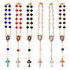 Cross Alloy Enamel Pendant Decorations HJEW-AB00656-1