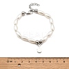 304 Stainless Steel Charm Bracelets for Women BJEW-C098-14P-5