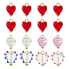 16Pcs Handmade Lampwork Pendants PALLOY-FH00170-1