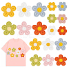 54pcs 18 Style Candy Color Two Tone Crochet Flower Appliques PATC-GA0001-23-1