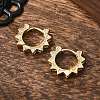Clear Cubic Zirconia Sun Shape Hoop Earrings EJEW-P199-07G-4