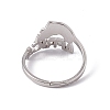 Non-Tarnish 201 Stainless Steel Africa Map Adjustable Ring for Women RJEW-C045-10P-3