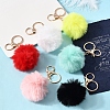 Faux Rabbit Fur Pom Pom Ball Keychain KEYC-FS00031-06-5