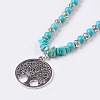 Synthetic Turquoise Pendant Necklaces NJEW-JN02155-2