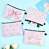 4Pcs 4 Styles Rectangle with Bowknot Printed Polyester Cosmetic Zipper Pouches ABAG-SP0001-51A-5