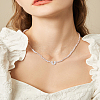 1Pc Glass Rondelle Beaded Necklaces NJEW-LP0007-23U-1