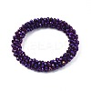 Faceted Electroplate Glass Beads Stretch Bracelets BJEW-S144-002G-06-3
