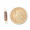 Natural Leopard Skin Jasper Connector Charms PALLOY-JF01454-04-2