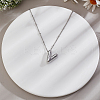 1pc Brass Chain with Alloy Letter Pendants Necklaces NJEW-LP0001-41V-P-3