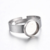 Tarnish Resistant Adjustable 304 Stainless Steel Finger Rings Components LS-STAS-G187-01P-8mm-1