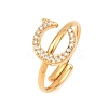 304 Stainless Steel Micro Pave Cubic Zirconia Cuff Open Rings LS-RJEW-D336-01G-05-2