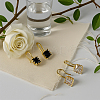 4Pcs 2 Colors Brass Cubic Zirconia Square Dangle Earrings EJEW-GO0001-10-4