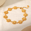 304 Stainless Steel Sun Link Chain Anklets for Women AJEW-C043-01G-1