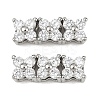 Eco-Friendly Brass Micro Pave Cubic Zirconia Rectangle Pendants ZIRC-M087-10P-NR-1-1
