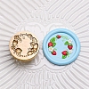 Golden Tone Round Wax Seal Brass Stamp Heads AJEW-Z034-01G-04-1