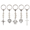5Pcs Tibetan Style Alloy Pendants Keychain KEYC-JKC00892-S-1