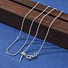 1mm Brass Ball Chain Adjustable Slider Necklaces KK-K398-28S-1