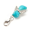 Dyed Synthetic Turquoise Pendant Decorations HJEW-JM00672-04-4