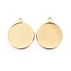 Rack Plating 304 Stainless Steel Pendant Cabochon Settings STAS-F191-14G-H-1