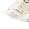 50Pcs Merry Christmas Snowflake Printed Transparent OPP Cellophane Packaging Bags with Die Cut Hole Handles LS-ABAG-C013-02-4
