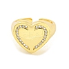 Brass Micro Pave Clear Cubic Zirconia Open Cuff Ring for Women LS-RJEW-M173-02C-G-2