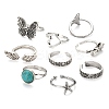 9Pcs 9 Style Adjustable Alloy Finger Rings RJEW-LS0001-15AS-5