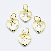 Brass Micro Pave Clear Cubic Zirconia Charms ZIRC-J040-09G-NR-1