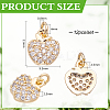 12Pcs Brass Micro Pave Clear Cubic Zirconia Charms KK-BC0015-03-2
