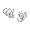 Rack Plating Claw Brass Clip-on Earrings EJEW-N055-43P-RS-2