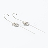 Brass Micro Pave Clear Cubic Zirconia Ear Wrap Crawler Hook Earrings EJEW-J101-15P-2