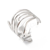 Non-Tarnish 304 Stainless Steel Twist Wave Open Cuff Ring for Women RJEW-K245-30P-3