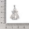 Brass Micro Pave Clear Cubic Zirconia Pendants KK-E111-33P-3
