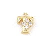 Brass Micro Pave Clear Cubic Zirconia Charms KK-Z151-18G-T-1