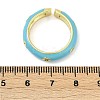 Brass Micro Pave Clear Cubic Zirconia Enamel Cuff Rings for Women RJEW-L113-020G-5