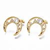 Brass Micro Pave Clear Cubic Zirconia Stud Earrings EJEW-R114-006-NF-2