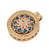 Brass Micro Pave Cubic Zirconia Rotating Pendants LS-KK-P332-02B-G-2