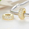 Real 14K Gold Plated 925 Sterling Silver Cubic Zirconia Disc European Beads STER-FF0002-077-4