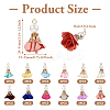 32Pcs 16 Colors Flower Chiffon Pendants FIND-TA0003-41-3