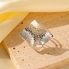 Adjustable 304 Stainless Steel Cuff Rings for Women LS-RJEW-B135-06P-1