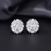 Brass Micro Pave Cubic Zirconia Stud Earrings for Women JT3933-2-1