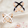 2Pcs 2 Colors Alloy Enamel Scarf Ring Clip for Women AJEW-CY0001-71-7