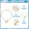 Brass Micro Pave Clear Cubic Zirconia Sun Heart Pendant Link Chain Necklaces NJEW-HS00021-4