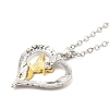 Heart with Word Best Wishes Zinc Alloy Pendant Necklaces for Christmas LS-NJEW-M203-02B-GP-2