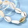 304 Stainless Steel & Natural Cowrie Shell Beaded Necklaces for Women NJEW-F356-03G-2