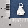 Fine Silver Sterling Silver Hollow Shell Shaped Charms with Jump Rings STER-R013-02S-3