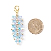 Trumpet Flower Glass Pendant Decorations HJEW-JM00800-01-2
