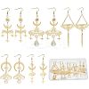 5 Pairs 5 Style Star & Moon Tarot Theme Alloy Dangle Earrings for Women EJEW-SC0001-32-1